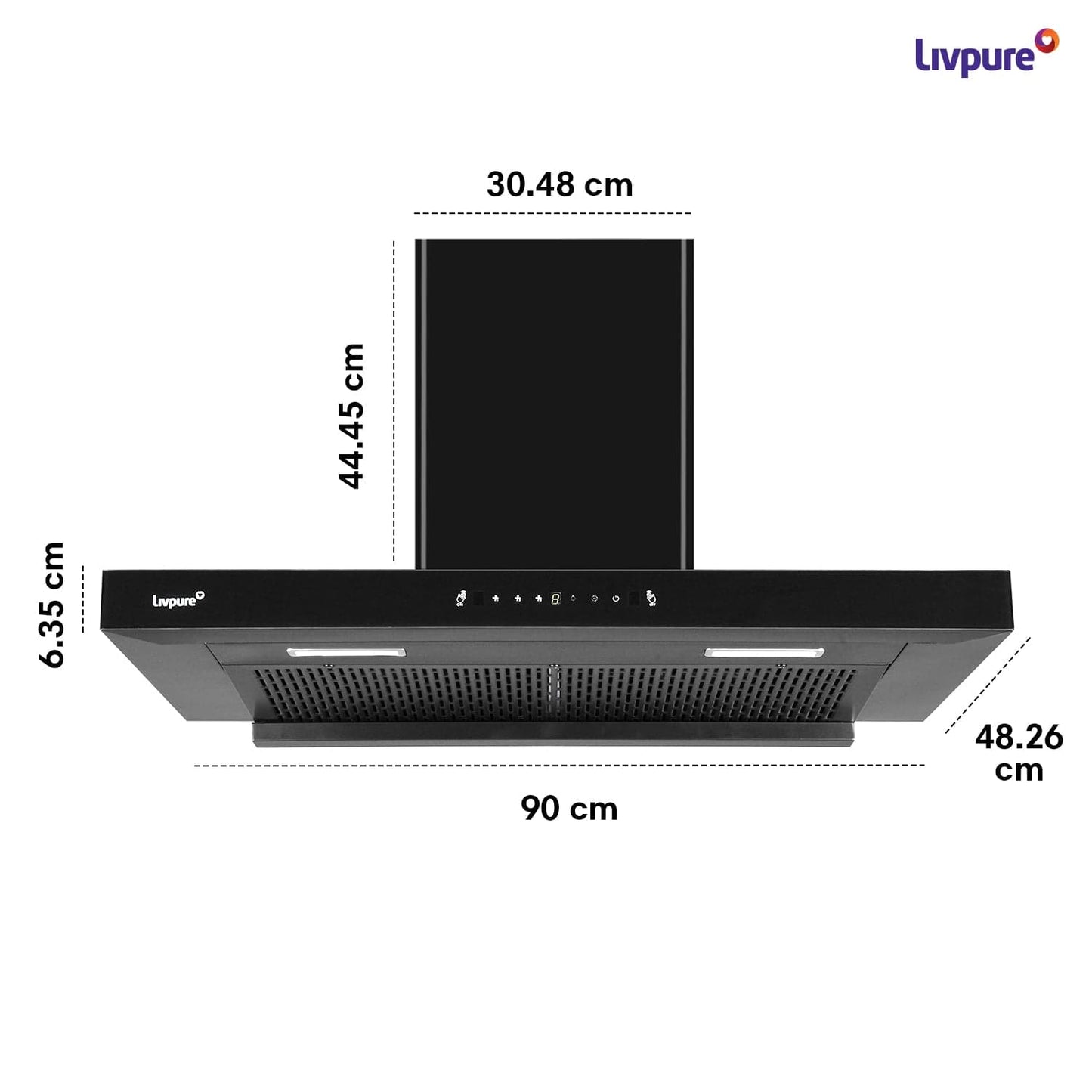 Livpure  Livpure Fenix 90 Cm 1400 m3/hr T-Shape || Filterless Auto Clean Kitchen Chimney with Oil collector