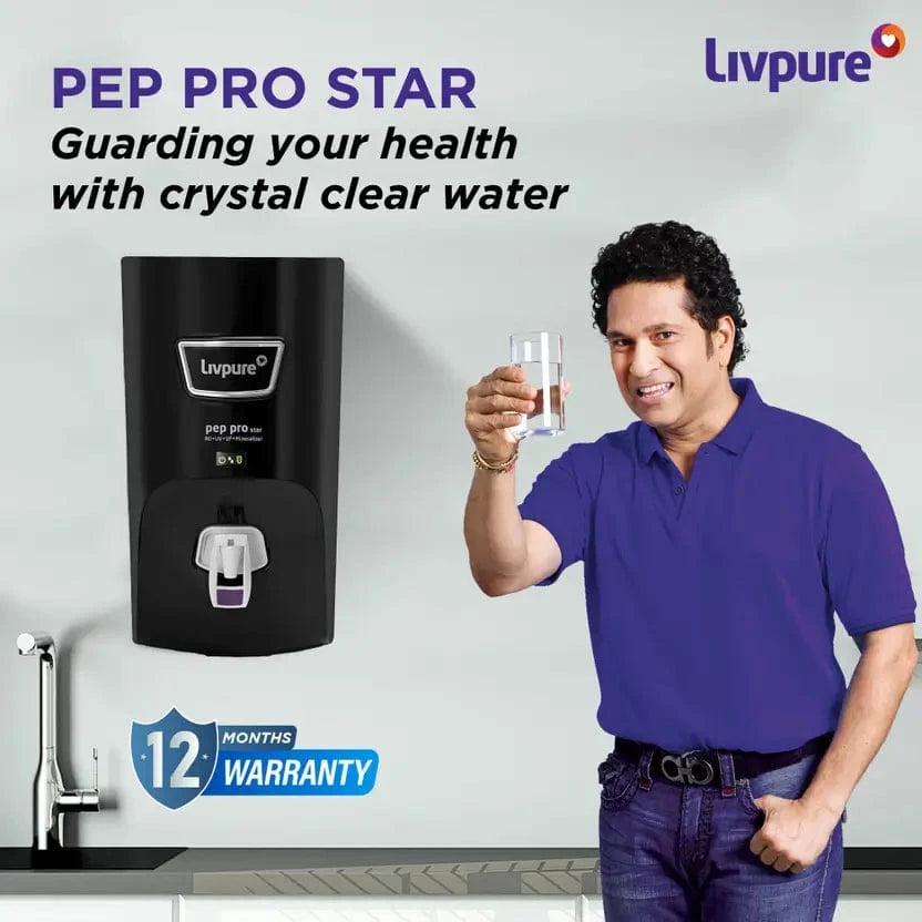 Livpure  LIVPURE LIV-PEP-PRO-STAR-BLACK 7 L RO + UV + UF + Minerals Water Purifier  (Black)