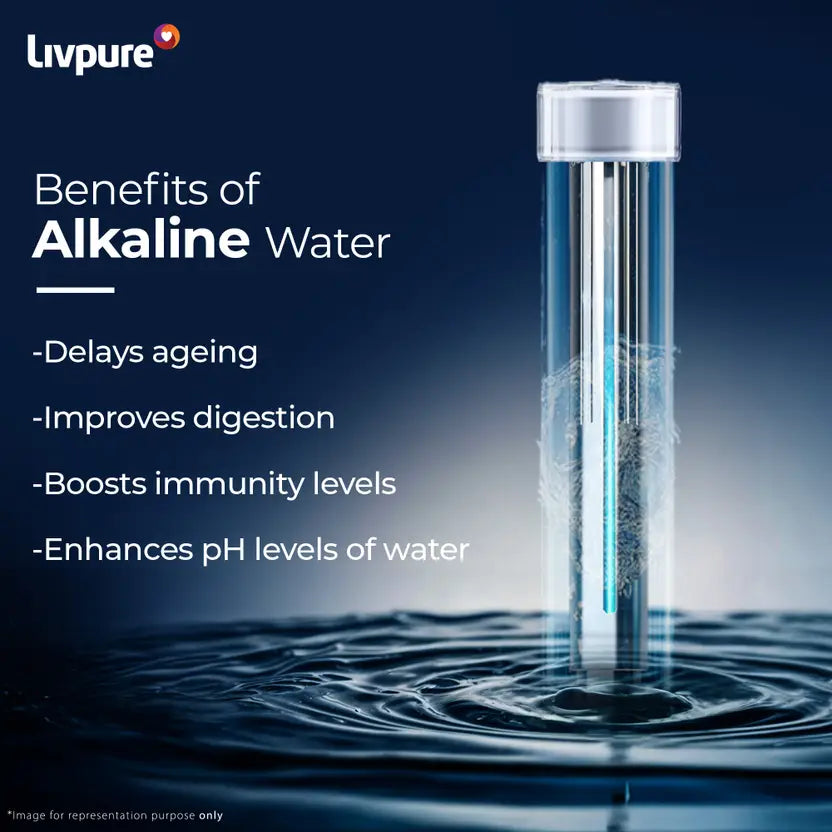 Livpure LIVPURE LIV-PEP-STAR-ALKALINE 2X Power Filter No Filter Cost for 2 Year 7 L RO + UF + UV + Copper + Alkaline Water Purifier (Black)