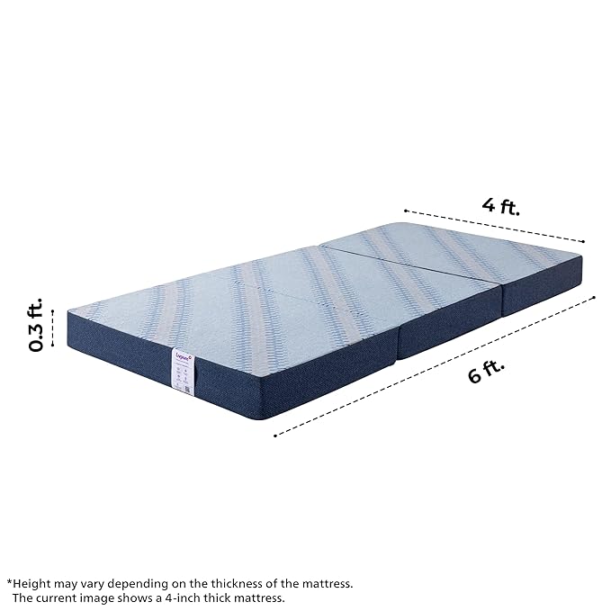 Livpure Livpure Smart Tri-Fold Mattress | Foldable Bed | Guest Bed | Travel | Camping | Portable | Single | 72X30X3 Inches