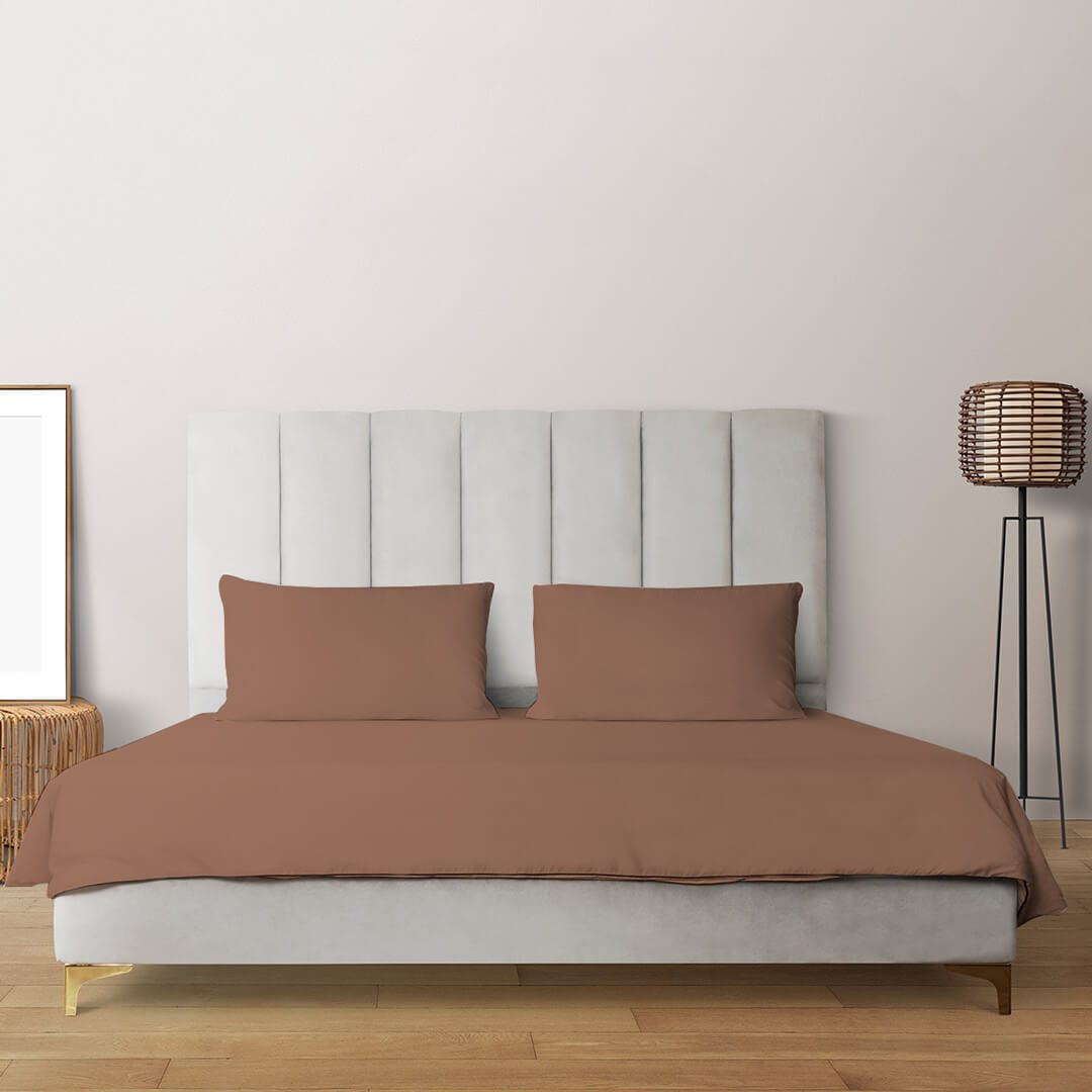 Livpure Sleep Bed & Linen King / Mocha Brown Premium Cotton Bedsheet Set