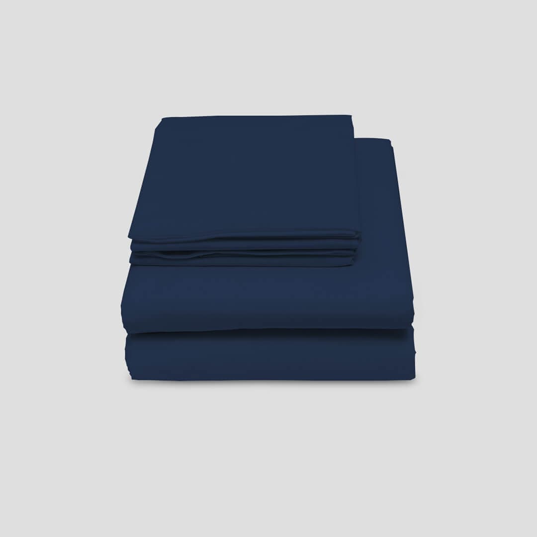 Livpure Sleep Bed & Linen Queen / Navy Blue Premium Cotton Bedsheet Set