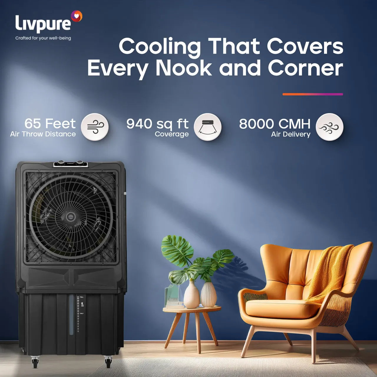Livpure  Livpure 100 L Desert Air Cooler (Grey, SCORPIO-(GREY))