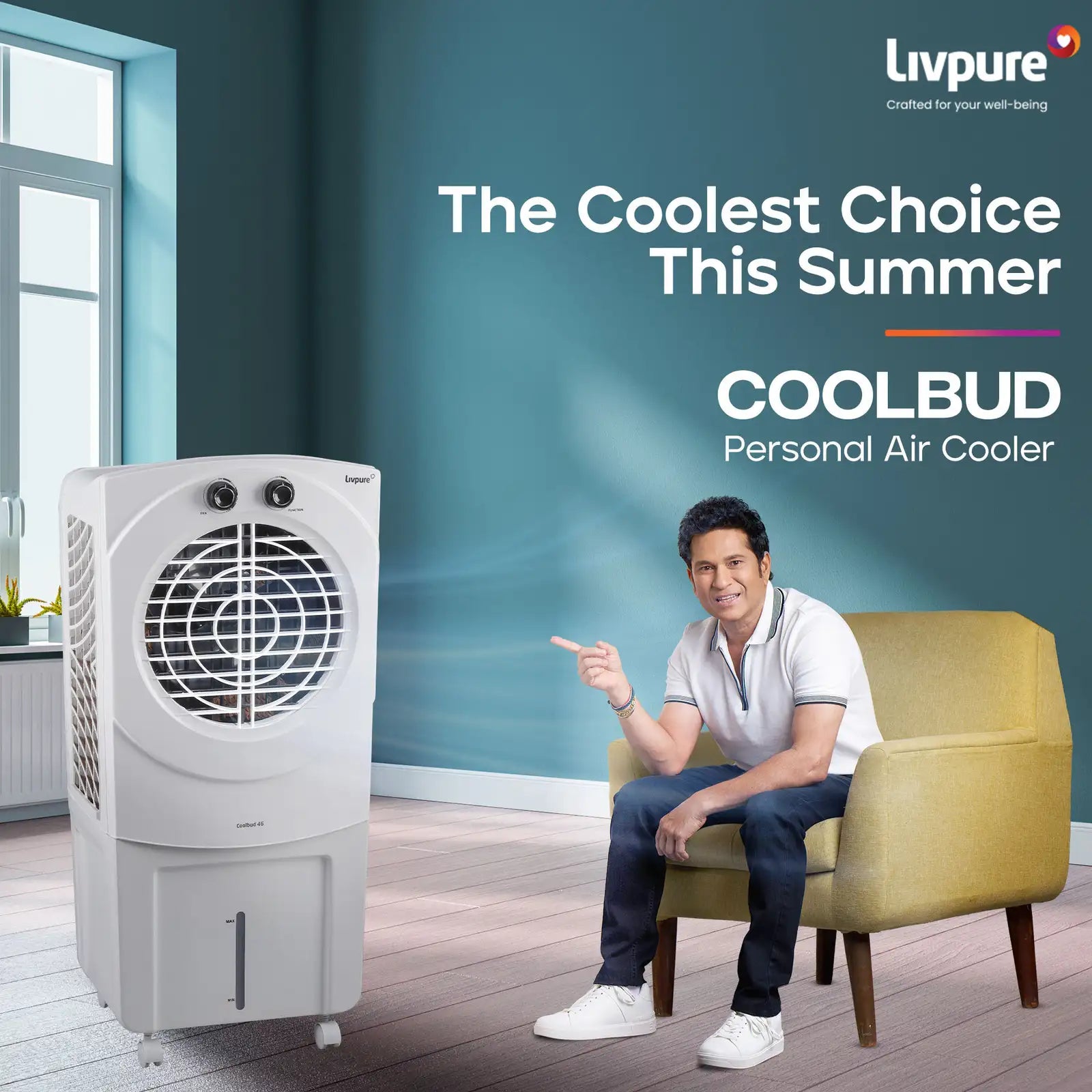 Livpure  Livpure 46 L Room/Personal Air Cooler (White, COOLBUD-46L)