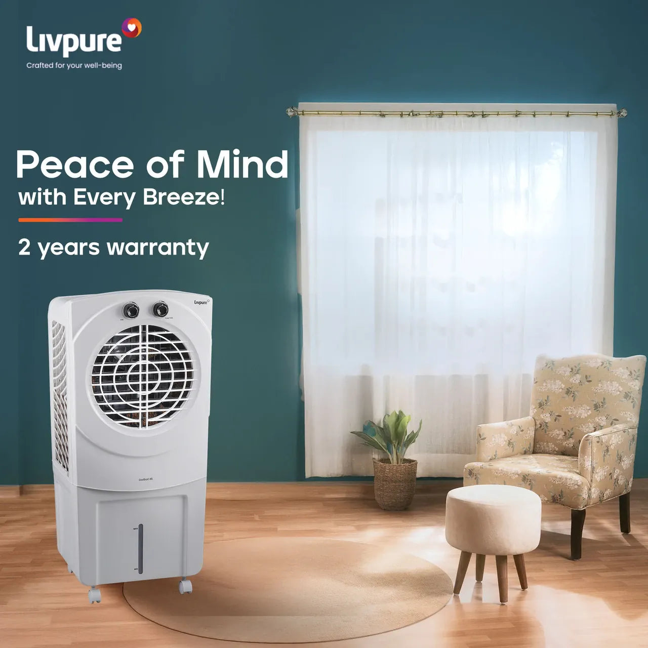 Livpure  Livpure 46 L Room/Personal Air Cooler (White, COOLBUD-46L)