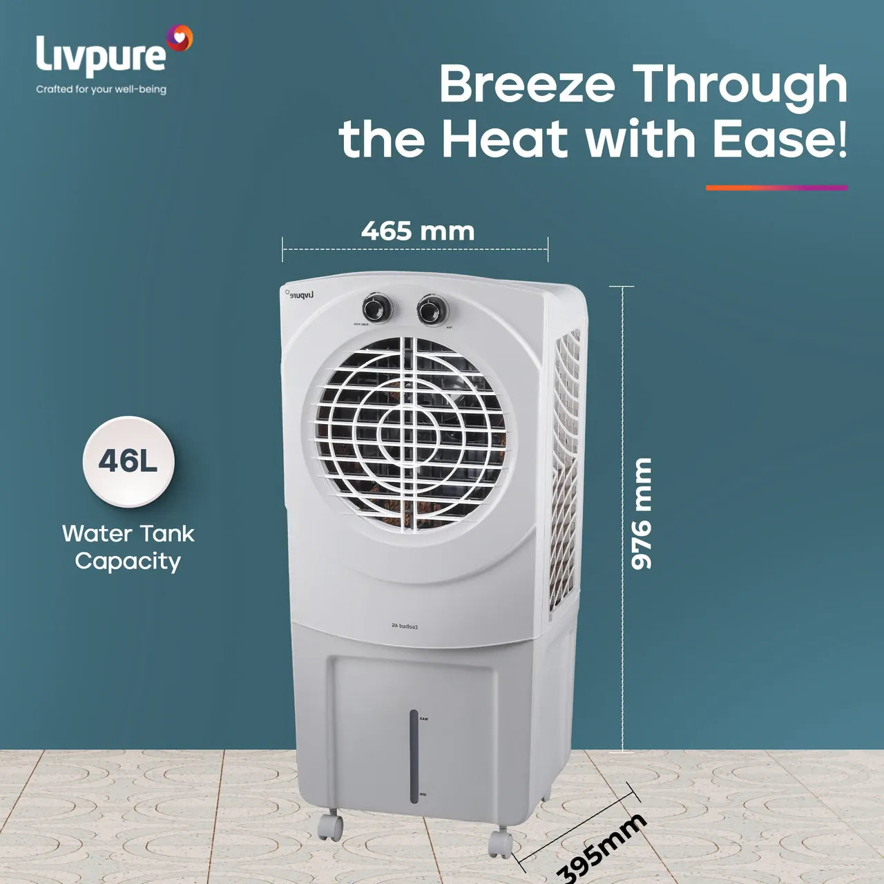 Livpure  Livpure 46 L Room/Personal Air Cooler (White, COOLBUD-46L)