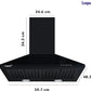 Livpure  LIVPURE AIRIS-NEO-60 Pyramid Shape 60 cm| 3 Layer Baffle Filter|Powerful suction | 5 Years Motor Warranty| Low Noise |LED Lamp | Push Button Control Wall Mounted Black 1000 CMH Chimney