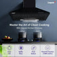 Livpure  LIVPURE AIRIS-NEO-60 Pyramid Shape 60 cm| 3 Layer Baffle Filter|Powerful suction | 5 Years Motor Warranty| Low Noise |LED Lamp | Push Button Control Wall Mounted Black 1000 CMH Chimney