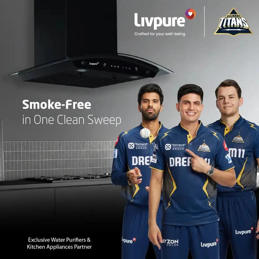 Livpure  LIVPURE Elega-60 Auto Clean Curved Glass 60 cm| 6 Years Motor Warranty|Heat Autoclean| Gesture Control| Baffle Filter|Powerful Suction | Low Noise Wall Mounted Black 1300 CMH Chimney