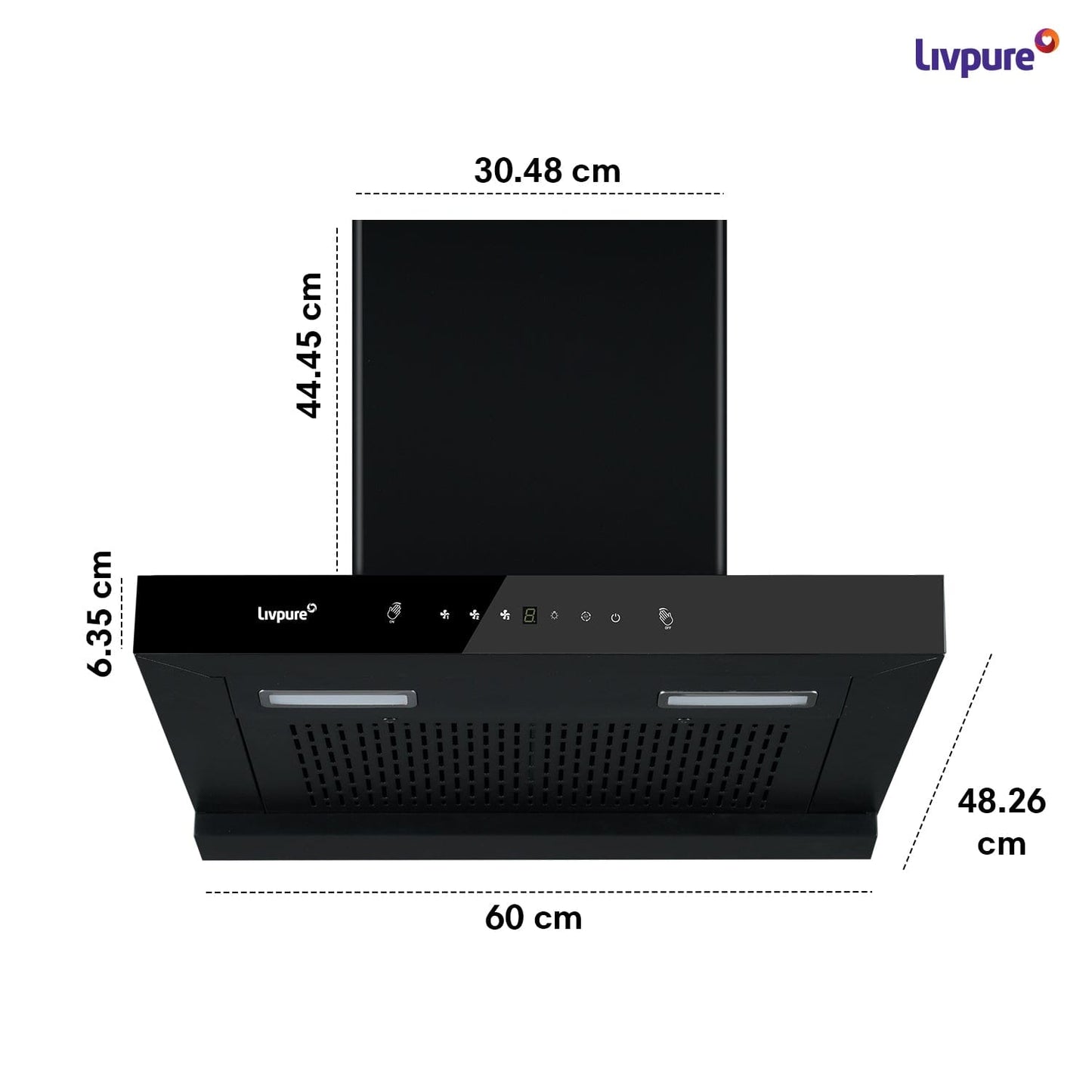 Livpure  Livpure Fenix 60 Cm 1400 m3/hr T-Shape | Filterless Auto Clean Kitchen Chimney with Oil collector