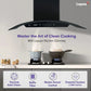 Livpure  LIVPURE LIV-ELEGA-75-BF-AUTOCLEAN Auto Clean Curved Glass 75 cm| 6 Years Motor Warranty|Heat Autoclean| Gesture Control| Baffle Filter|Powerful Suction | Low Noise Wall Mounted Black 1300 CMH Chimney