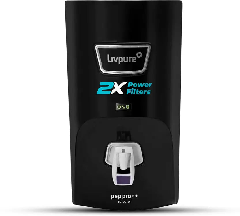Livpure  LIVPURE LIV-PEP-PRO-PLUS+ 2X Power Filter | No Filter Cost for 2 Year | 7 L RO + UV + UF Water Purifier  (Black)