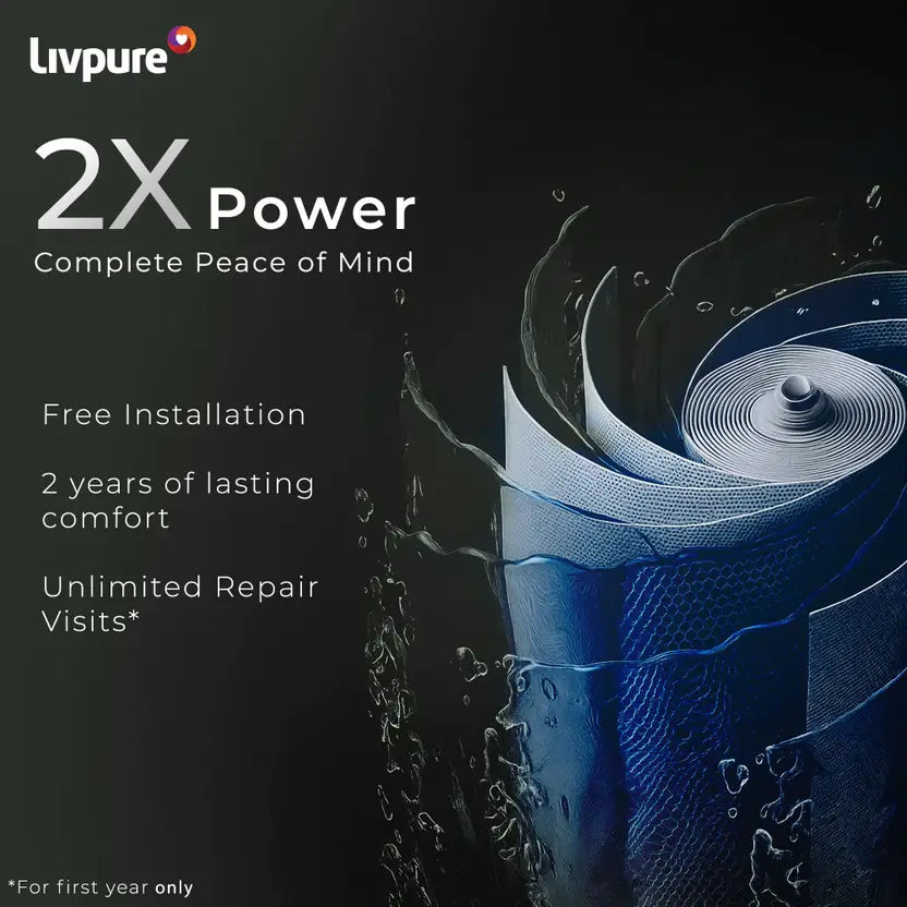 Livpure  LIVPURE LIV-PEP-PRO-PLUS+ 2X Power Filter | No Filter Cost for 2 Year | 7 L RO + UV + UF Water Purifier  (Black)