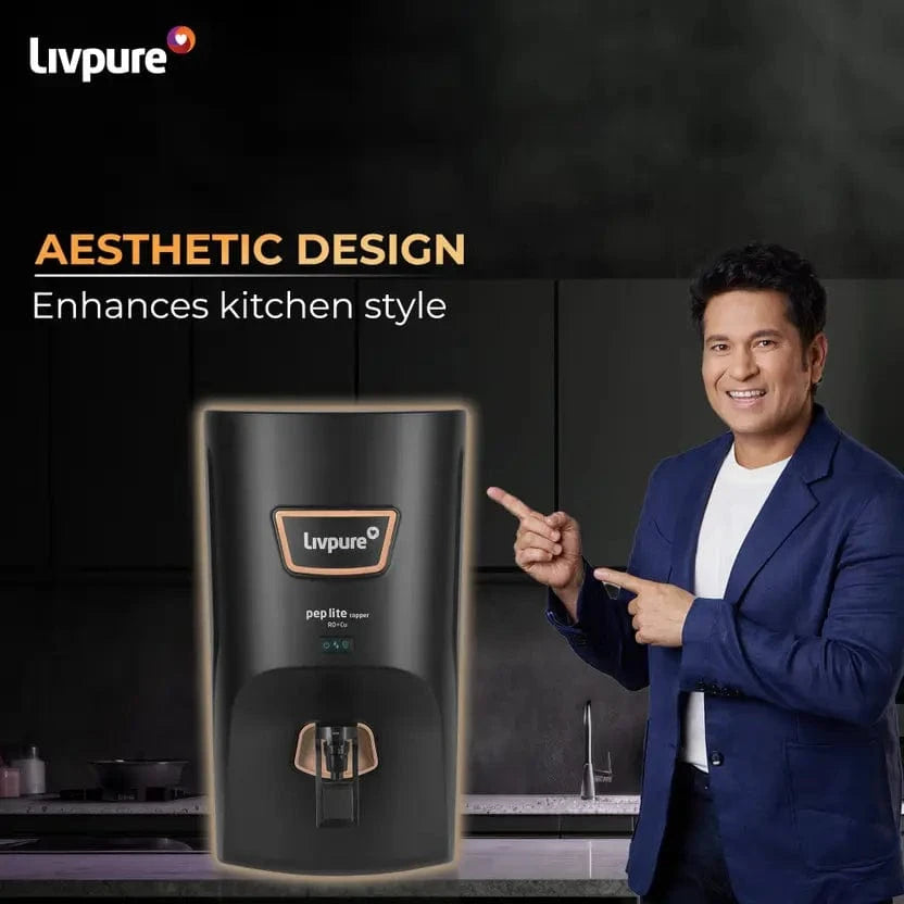 Livpure  LIVPURE Pep Lite 7 L RO + Copper Water Purifier  (Black)