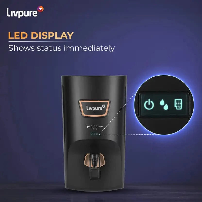 Livpure  LIVPURE Pep Lite 7 L RO + Copper Water Purifier  (Black)