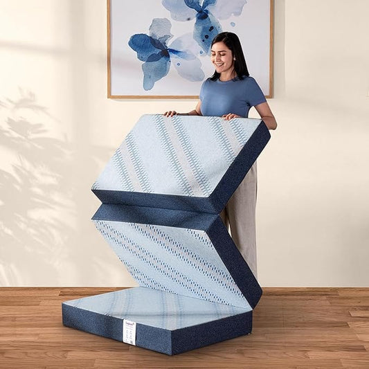 Livpure  Livpure Smart Tri-Fold  Mattress | Foldable Bed | Guest Bed | Travel | Camping | Portable | Single | 72X30X3 Inches