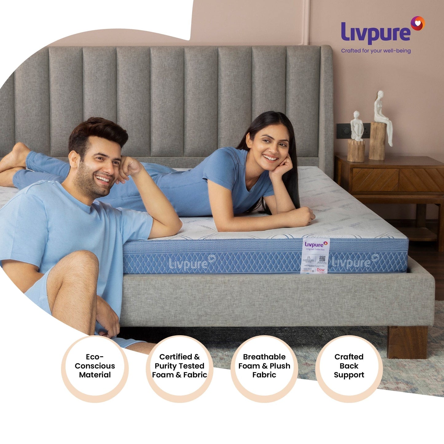 Livpure  Mattress ORTHO PRO+ MEMORY PROFILE with S-Shape HR Foam Mattress