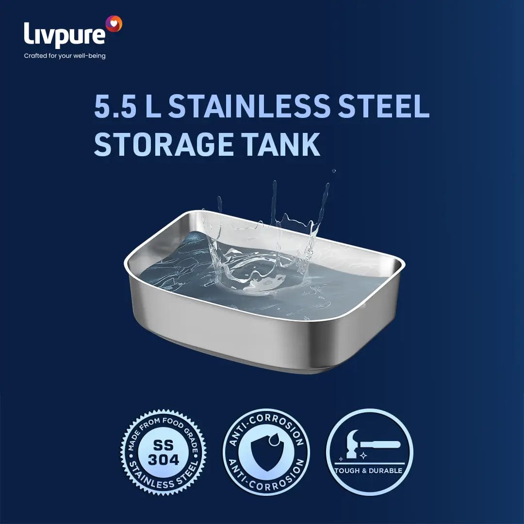 Livpure  RO Livpure Sereno RO + UV + UF + Copper with Stainless Steel Tank Water Purifier