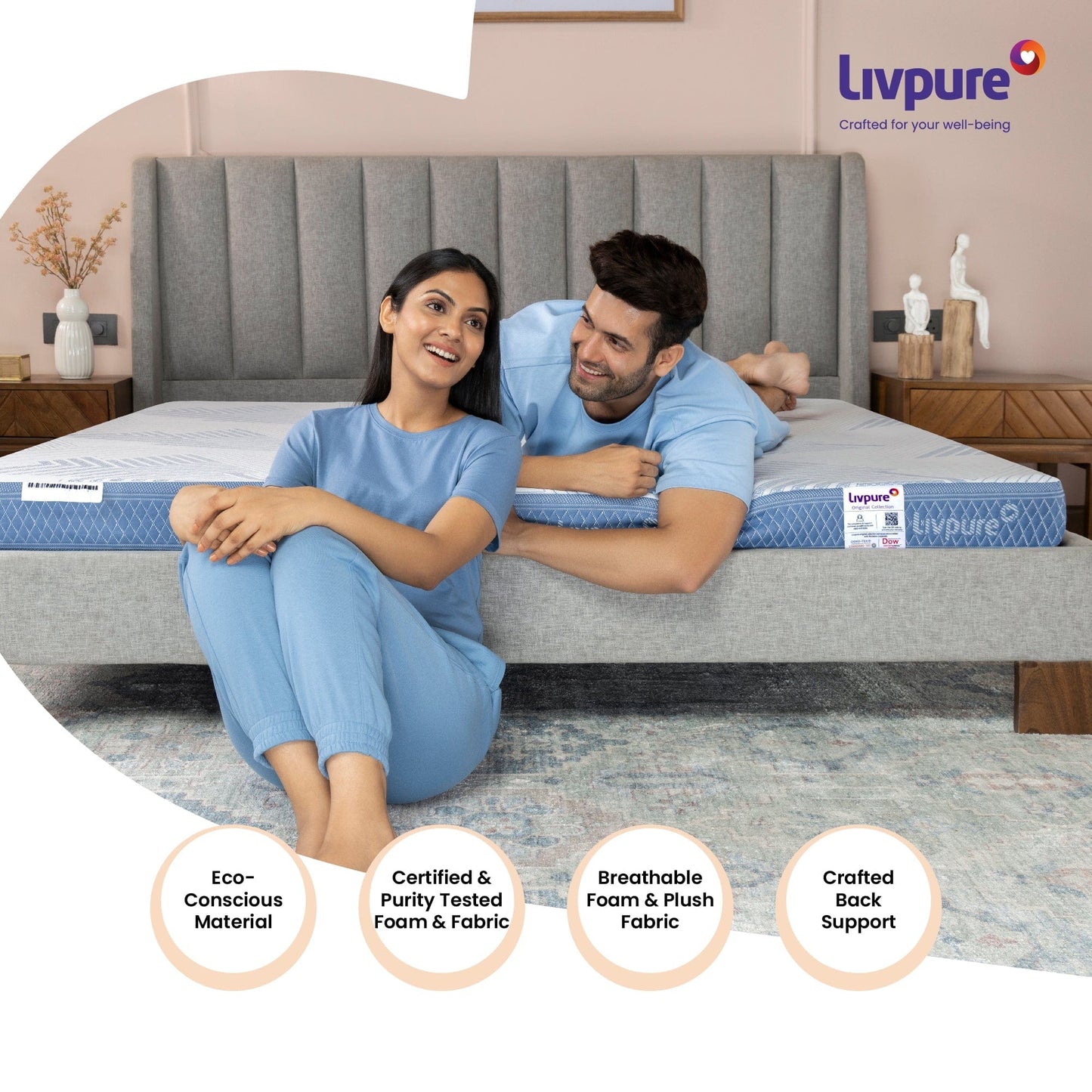 Livpure Sleep Mattress DUOS PRO+ Reversible PROFILE HR Foam Mattress |3D SleepTech Zones