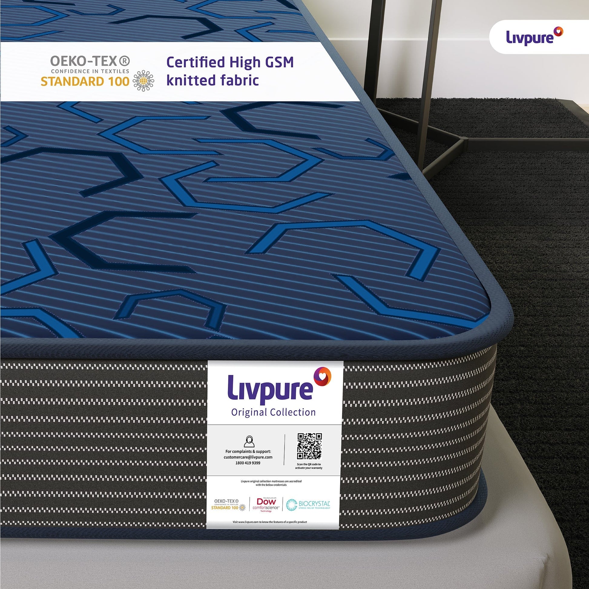 Livpure Sleep Mattress Element: Elements Reversible HR Foam Mattress | Premium Certified Fabric