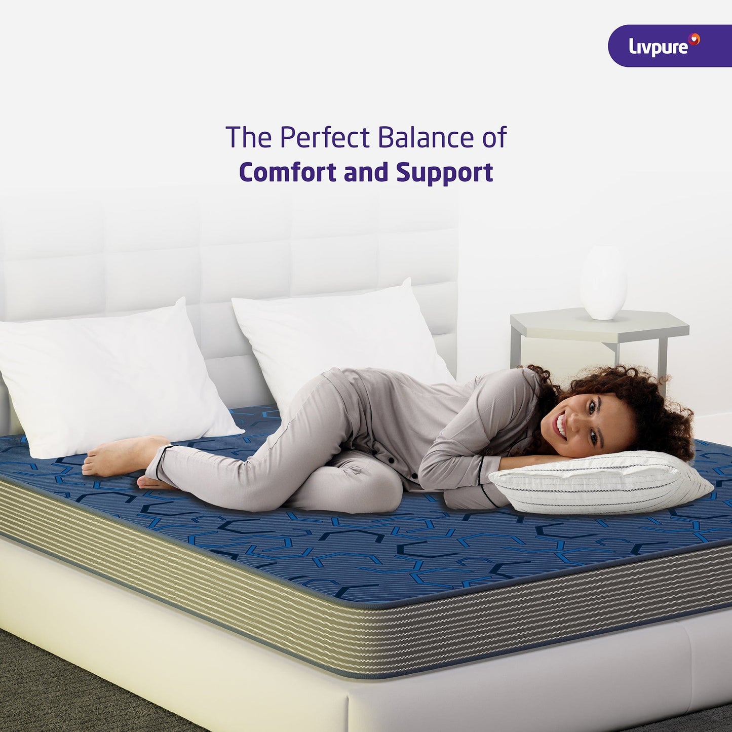 Livpure Sleep Mattress Element: Elements Reversible HR Foam Mattress | Premium Certified Fabric