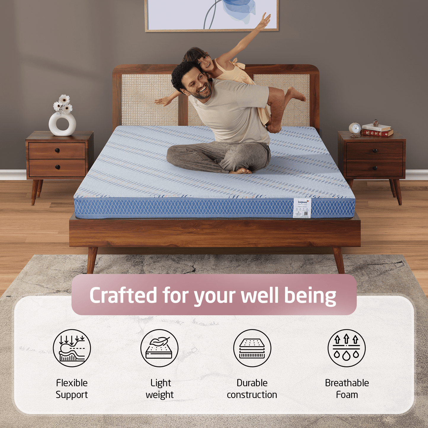 Livpure Sleep Mattress Lumbar: HR Foam Mattress With 3D Sleeptech™