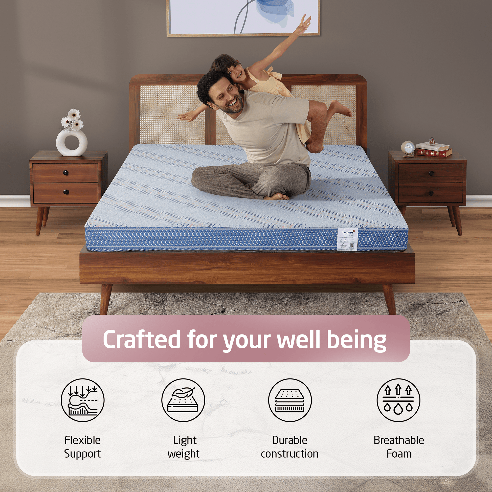 Livpure Sleep Mattress Lumbar: HR Foam Mattress With 3D Sleeptech™