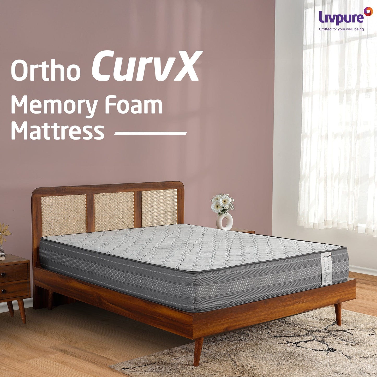 Livpure Sleep Mattress Ortho CurvX: HR + Memory Foam Mattress With Curved Orthopaedic Foam