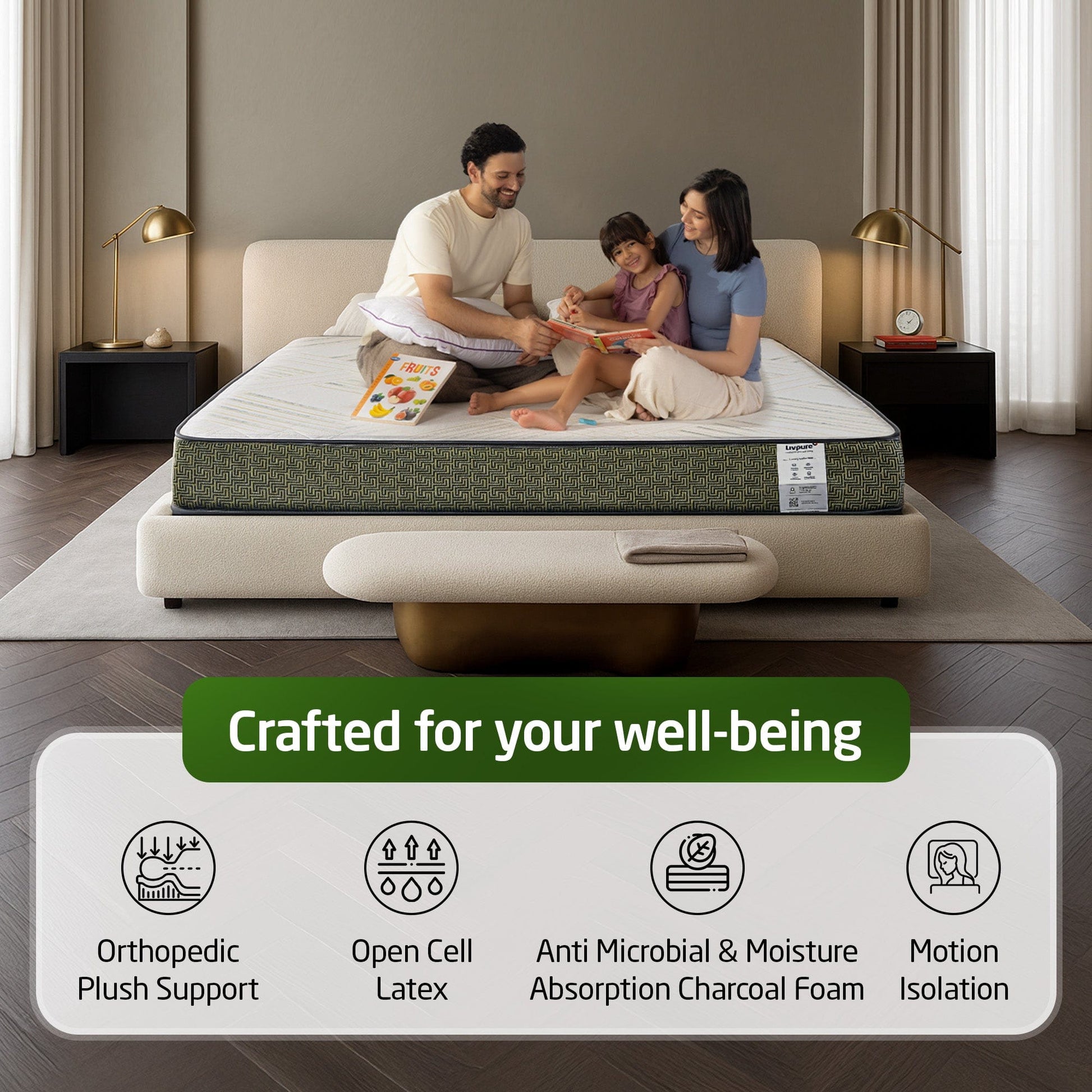 Livpure Sleep Mattress Regal: Latex + Ortho HR Foam Mattress with Bouncy Ergonomic Support