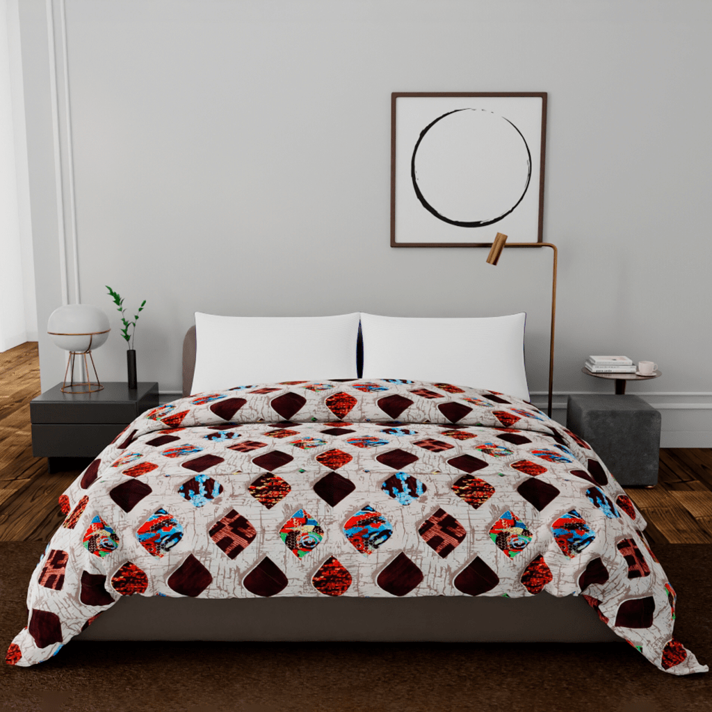 Mixed Motif Pattern Printed Comforter on Bed - Livpure