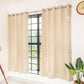 Livpure Sleep Bed & Linen Door (7 ft / 213.36 cm) / Beige / Pack of 4 Blackout Curtains (Leaf Pattern)