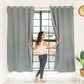 Livpure Sleep Bed & Linen Door (7 ft / 213.36 cm) / Dark Grey / Pack of 2 Blackout Curtains (Diamond Pattern)