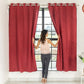 Livpure Sleep Bed & Linen Door (7 ft / 213.36 cm) / Maroon / Pack of 2 Blackout Curtains (Diamond Pattern)
