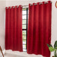 Livpure Sleep Bed & Linen Door (7 ft / 213.36 cm) / Maroon / Pack of 4 Blackout Curtains (Leaf Pattern)