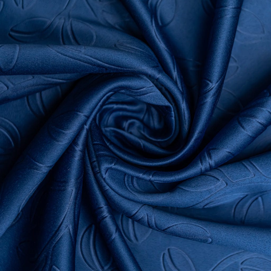 Livpure Sleep Bed & Linen Door (7 ft / 213.36 cm) / Navy Blue / Pack of 1 Blackout Curtains (Leaf Pattern)