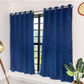 Livpure Sleep Bed & Linen Door (7 ft / 213.36 cm) / Navy Blue / Pack of 2 Blackout Curtains (Leaf Pattern)