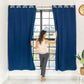 Livpure Sleep Bed & Linen Door (7 ft / 213.36 cm) / Navy Blue / Pack of 4 Blackout Curtains (Solid)