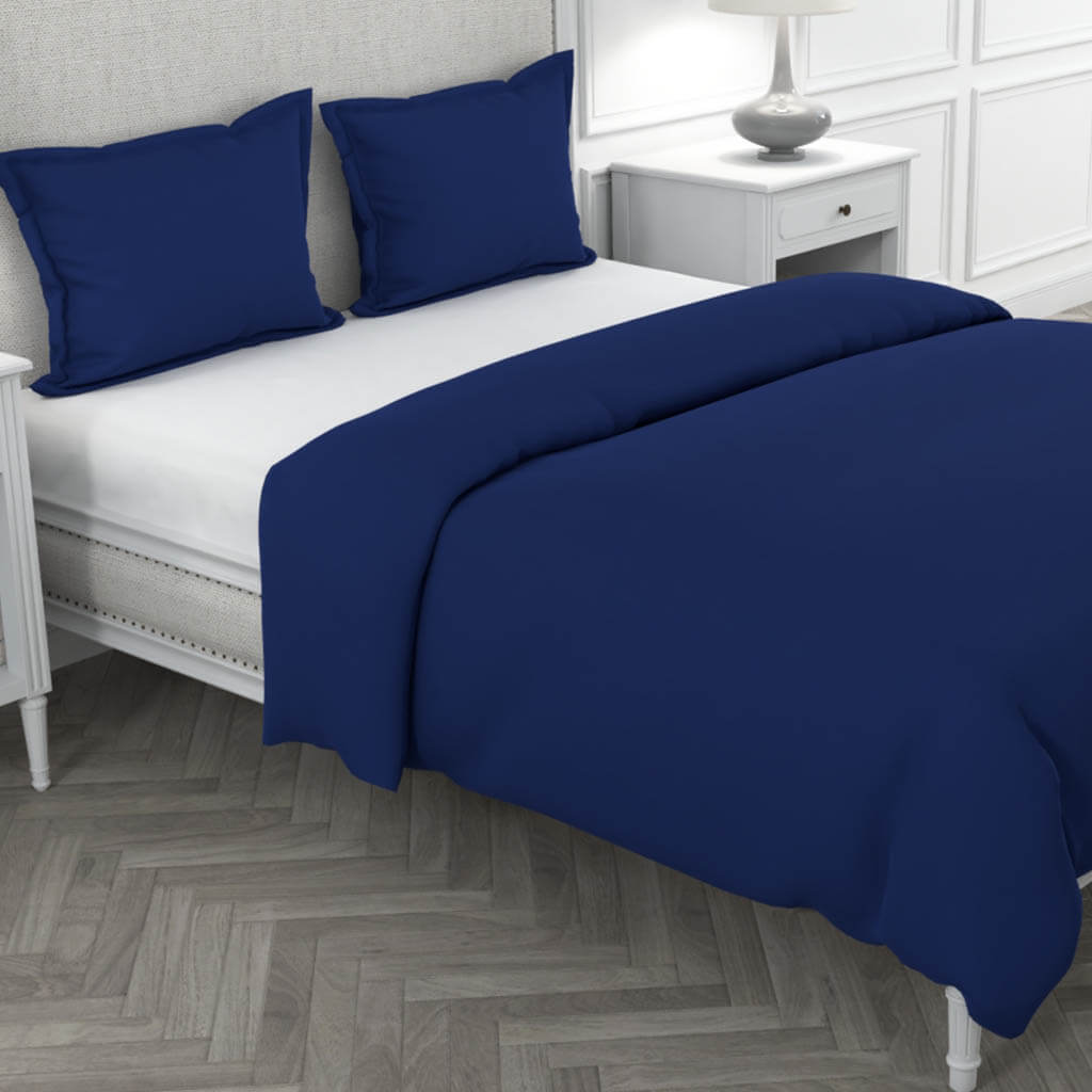 Livpure Sleep Bed & Linen Double / Navy Blue Microfiber Comforter/Duvet Cover