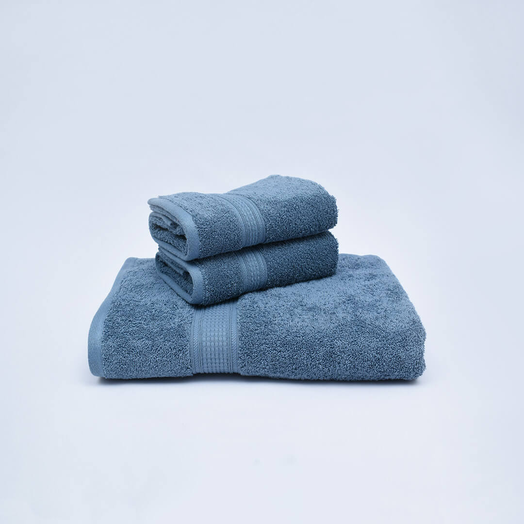 Livpure Sleep Bed & Linen Family (2 Bath Towels + 4 Hand Towels) / Indigo Blue Premium Cotton Towels