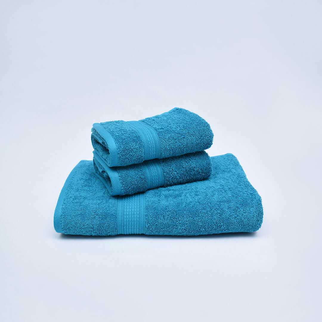 Livpure Sleep Bed & Linen Family (2 Bath Towels + 4 Hand Towels) / Medetarian Blue Premium Cotton Towels