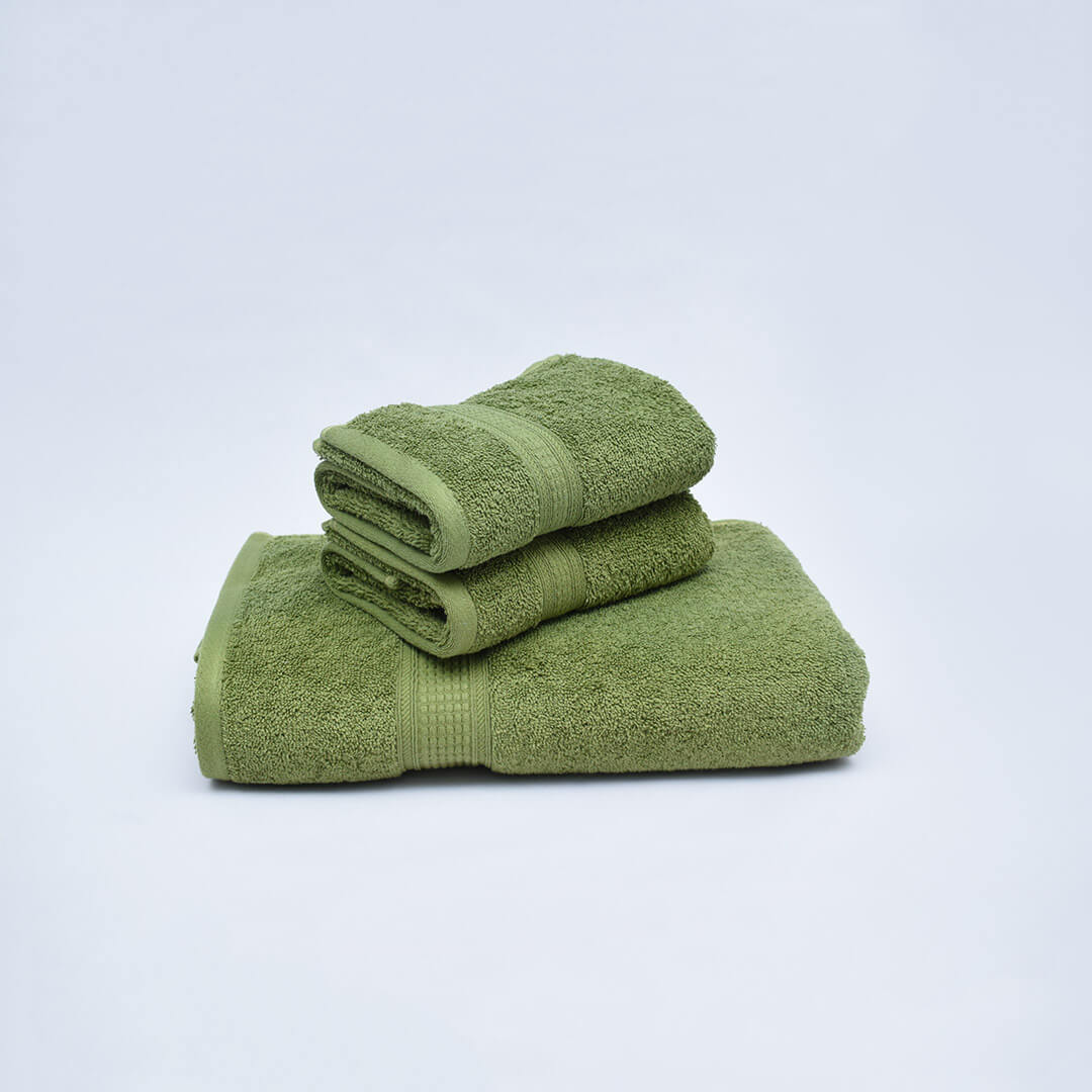 Livpure Sleep Bed & Linen Family (2 Bath Towels + 4 Hand Towels) / Nature Green Premium Cotton Towels