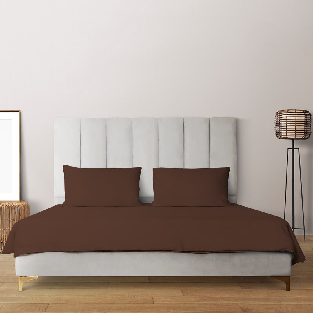 Livpure Sleep Bed & Linen King / Brown Microfiber Bedsheet Set
