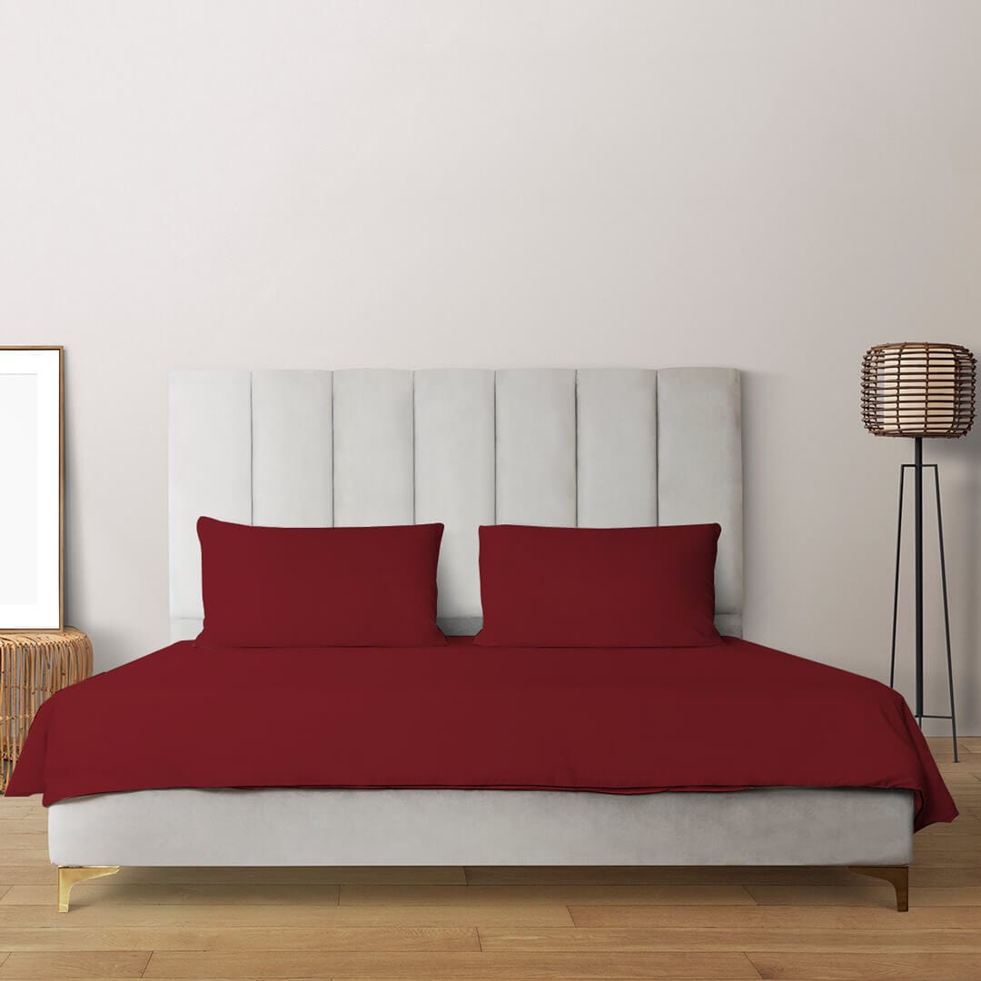 Livpure Sleep Bed & Linen King / Maroon Premium Cotton Bedsheet Set