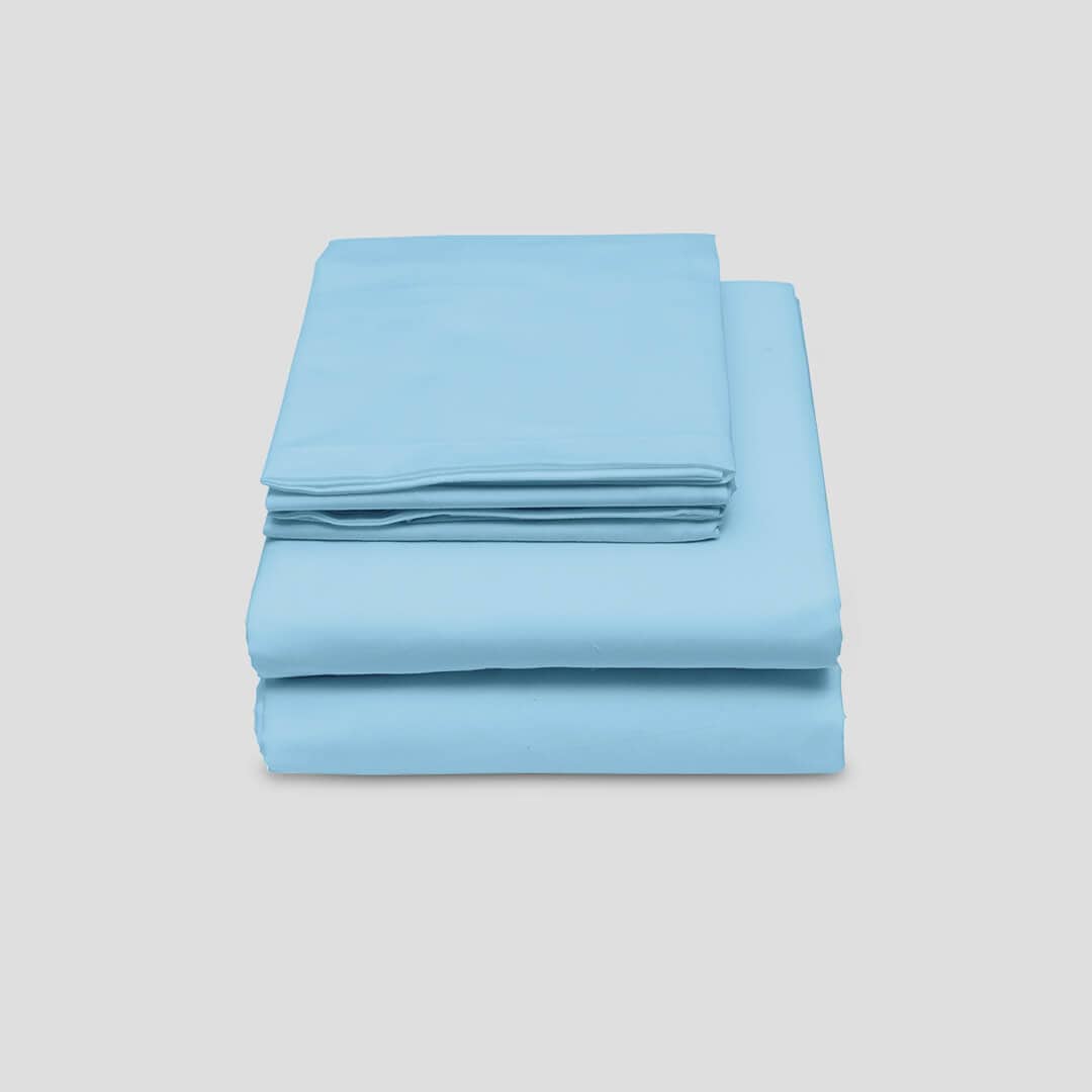 Livpure Sleep Bed & Linen Queen / Light Blue Premium Cotton Bedsheet Set