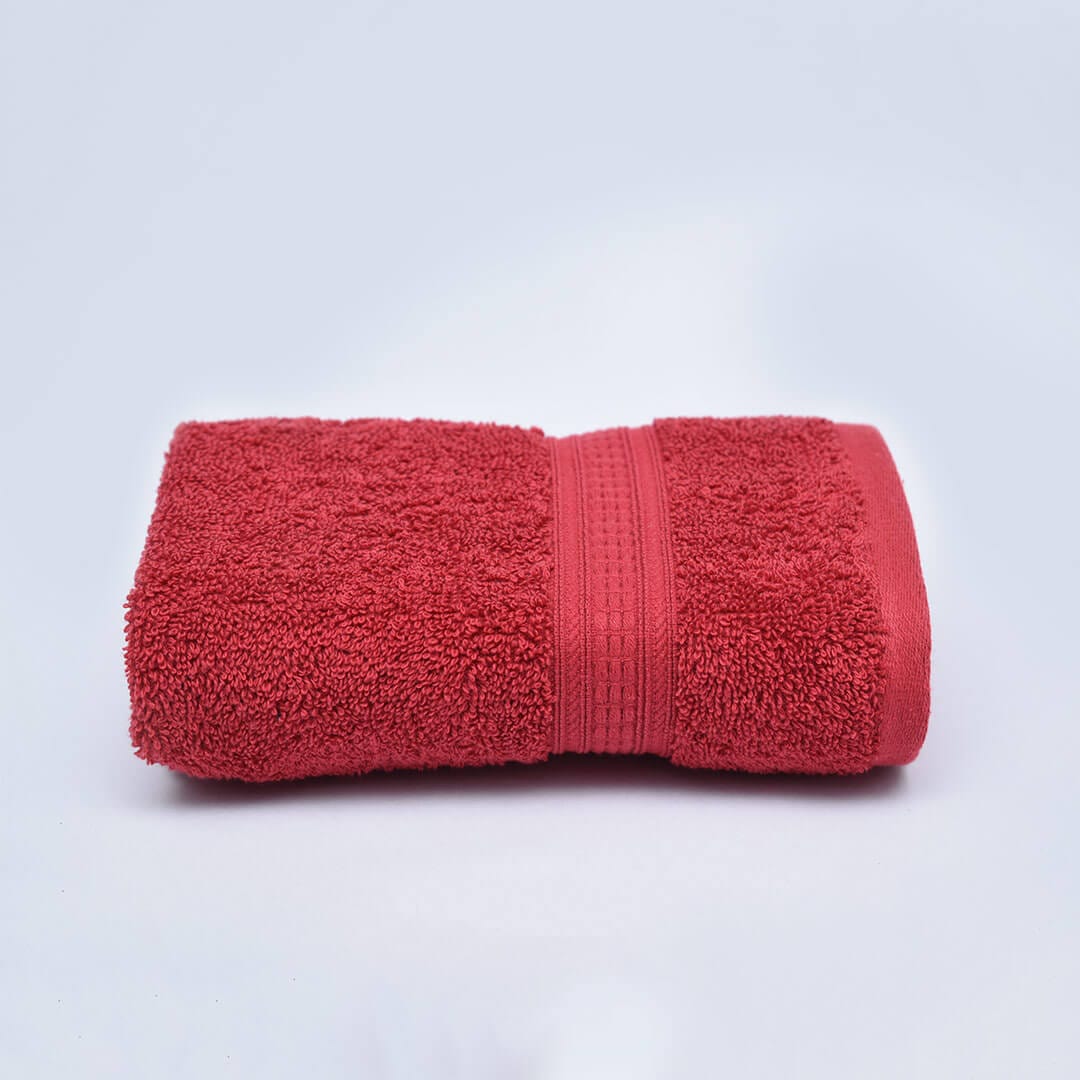 Livpure Sleep Bed & Linen Single (2 Bath Towels) / Cherry Red Premium Cotton Towels