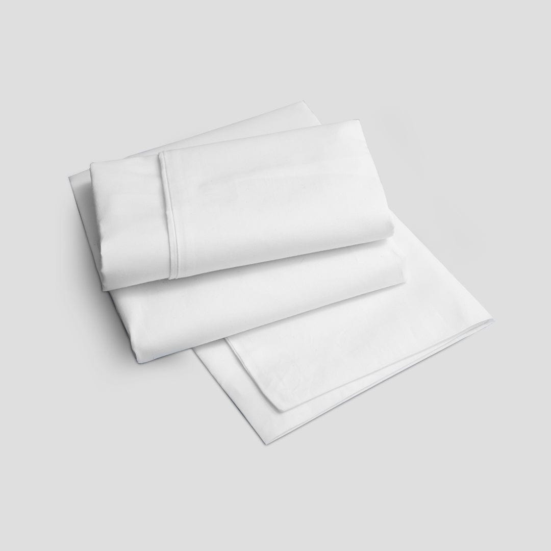 Livpure Sleep Bed & Linen Single / White Premium Cotton Fitted Bedsheet Set