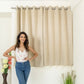 Livpure Sleep Bed & Linen Window (5 ft / 152.4 cm) / Beige / Pack of 1 Blackout Curtains (Leaf Pattern)