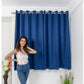 Livpure Sleep Bed & Linen Window  (5 ft / 152.4 cm) / Navy Blue / Pack of 1 Blackout Curtains (Diamond Pattern)