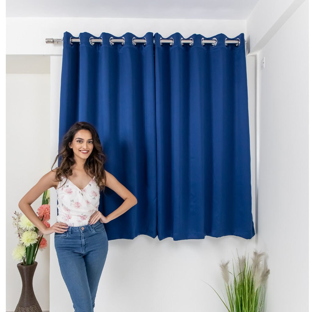 Livpure Sleep Bed & Linen Window (5 ft / 152.4 cm) / Navy Blue / Pack of 1 Blackout Curtains (Solid)