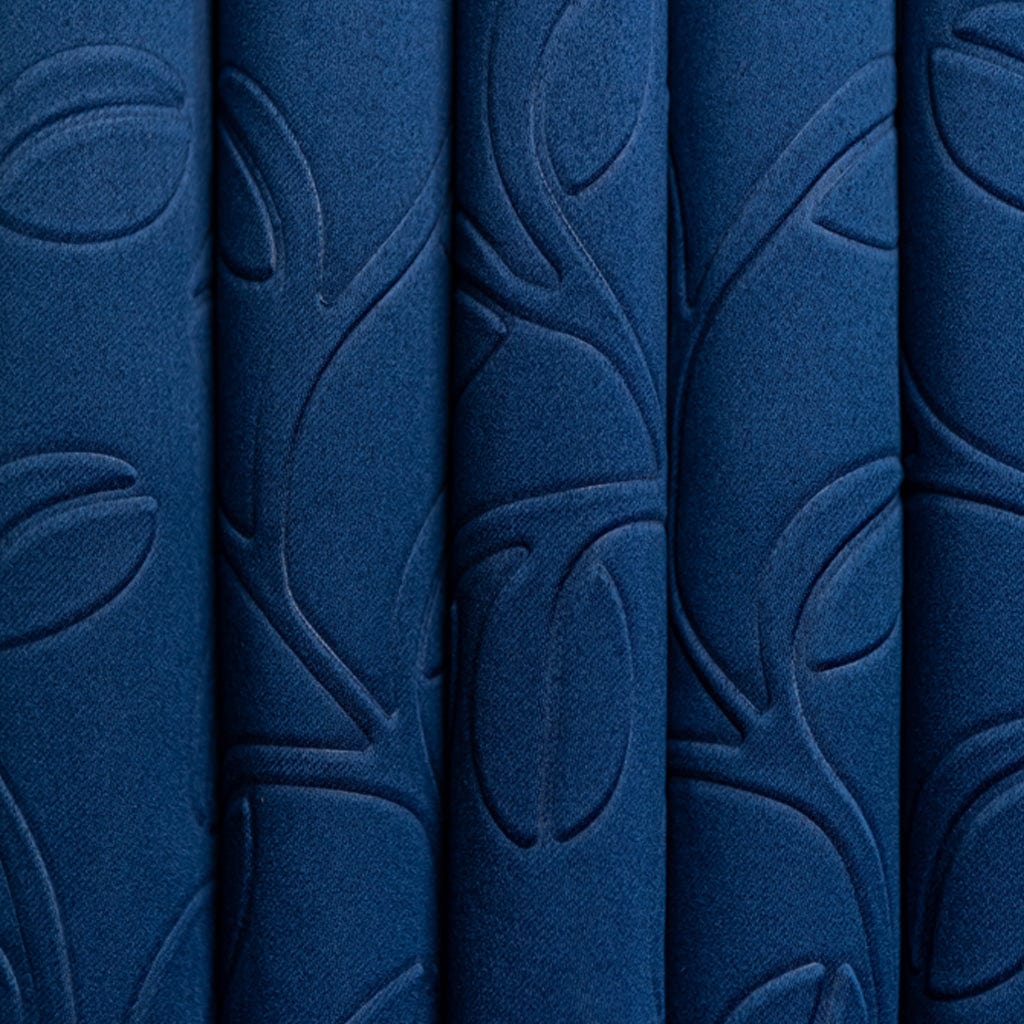 Livpure Sleep Bed & Linen Window (5 ft / 152.4 cm) / Navy Blue / Pack of 4 Blackout Curtains (Leaf Pattern)